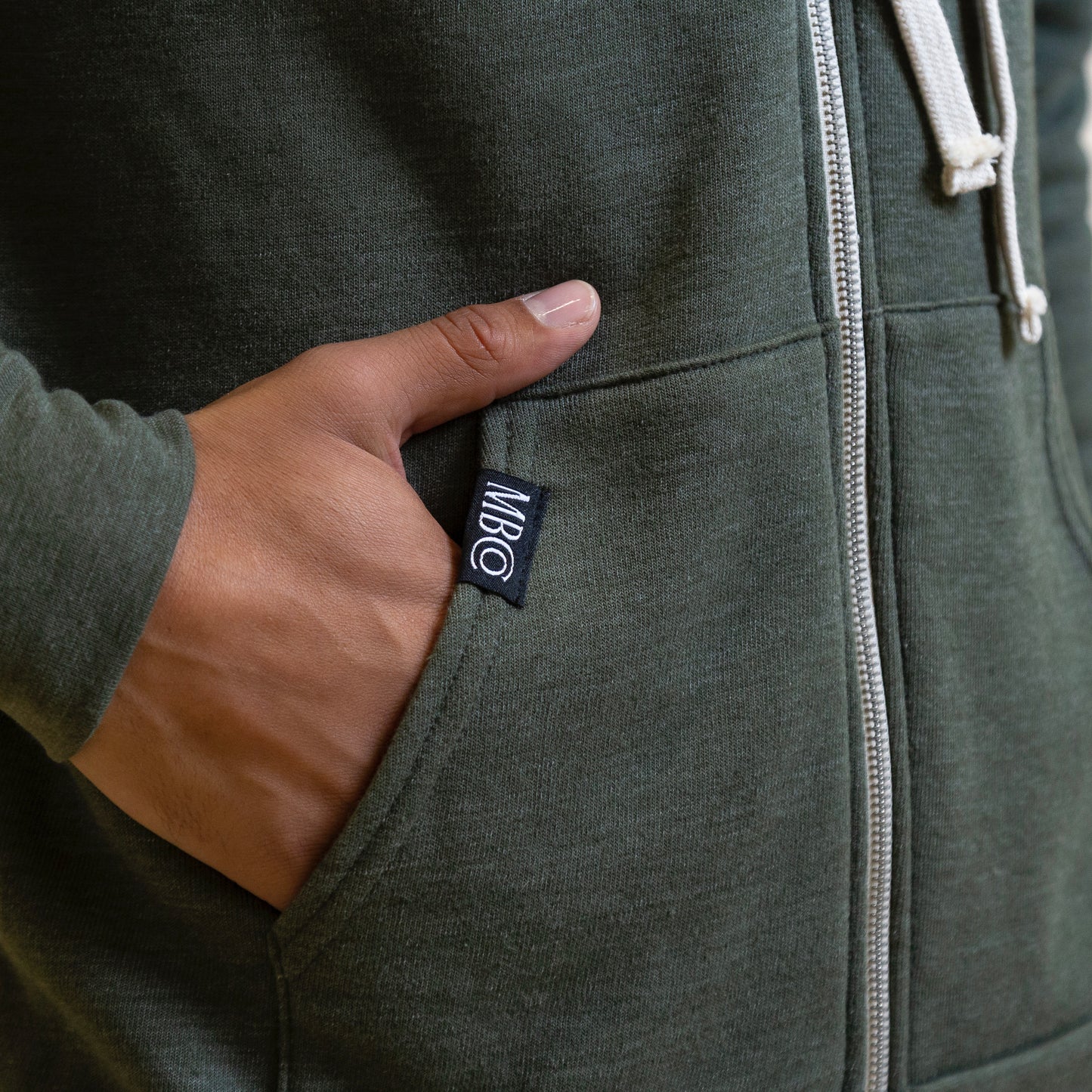Olive Full Zip Hoodie