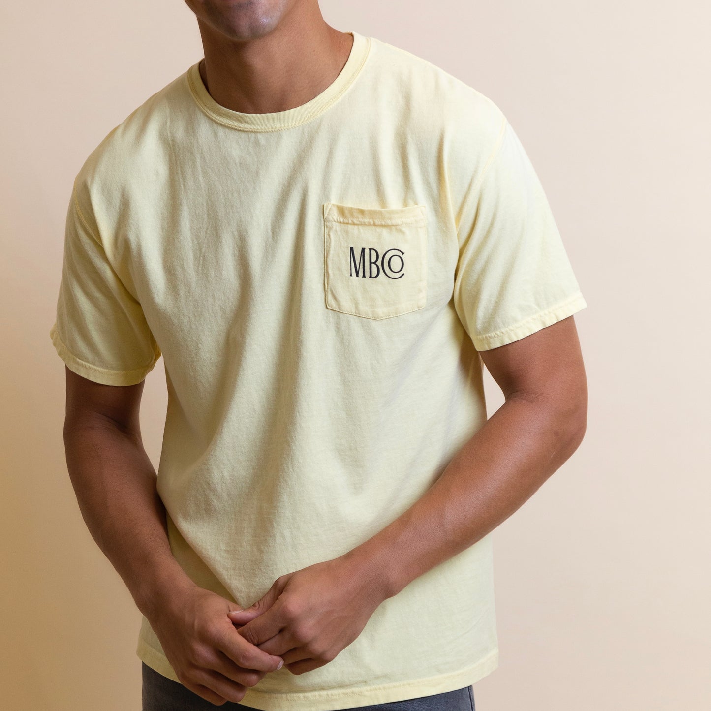 Short Sleeve Faded Yellow Classic Pocket T-shirt