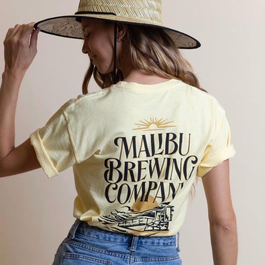 Short Sleeve Faded Yellow Classic Pocket T-shirt