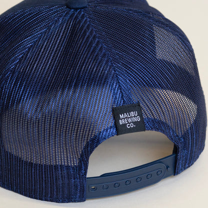 Navy Blue High Crown Trucker Hat